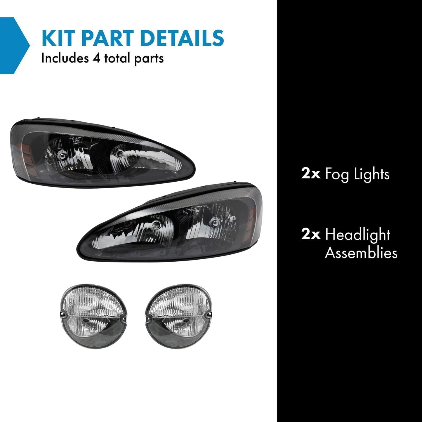 Trq Lighting Kit Compatible With 2004-2008 Pontiac Grand Prix Gm2502227 Gm2503227 Gm2520187 Gm2521187