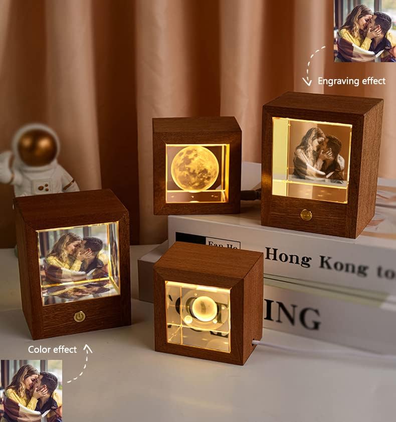 2D Crystal Photo, Custom color printing square Crystal, children's night light Personalized Gift, Anniversary, Pet, Memorable Gift, Birthday Gifts