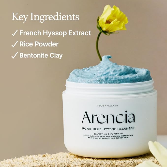 Hyssop Brightening & Deep-Cleansing Face Scrub & Exfoliator - All Skin Types, For Sebaceous Filaments & Blackheads (1.76oz)