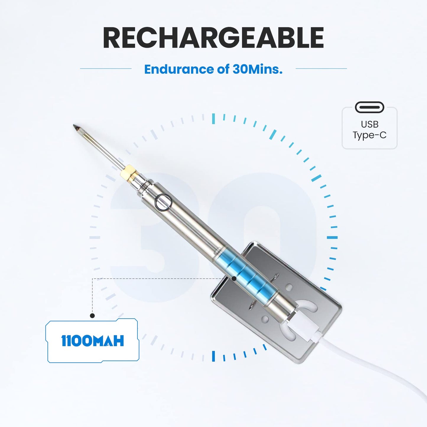 Cordless Soldering Iron Kit, ELMCONFIG 1100mAh USB Wireless Electric Soldering Gun Pen, Portable and Rechargeable for Home Appliance Repair, Electronic Components, DIY