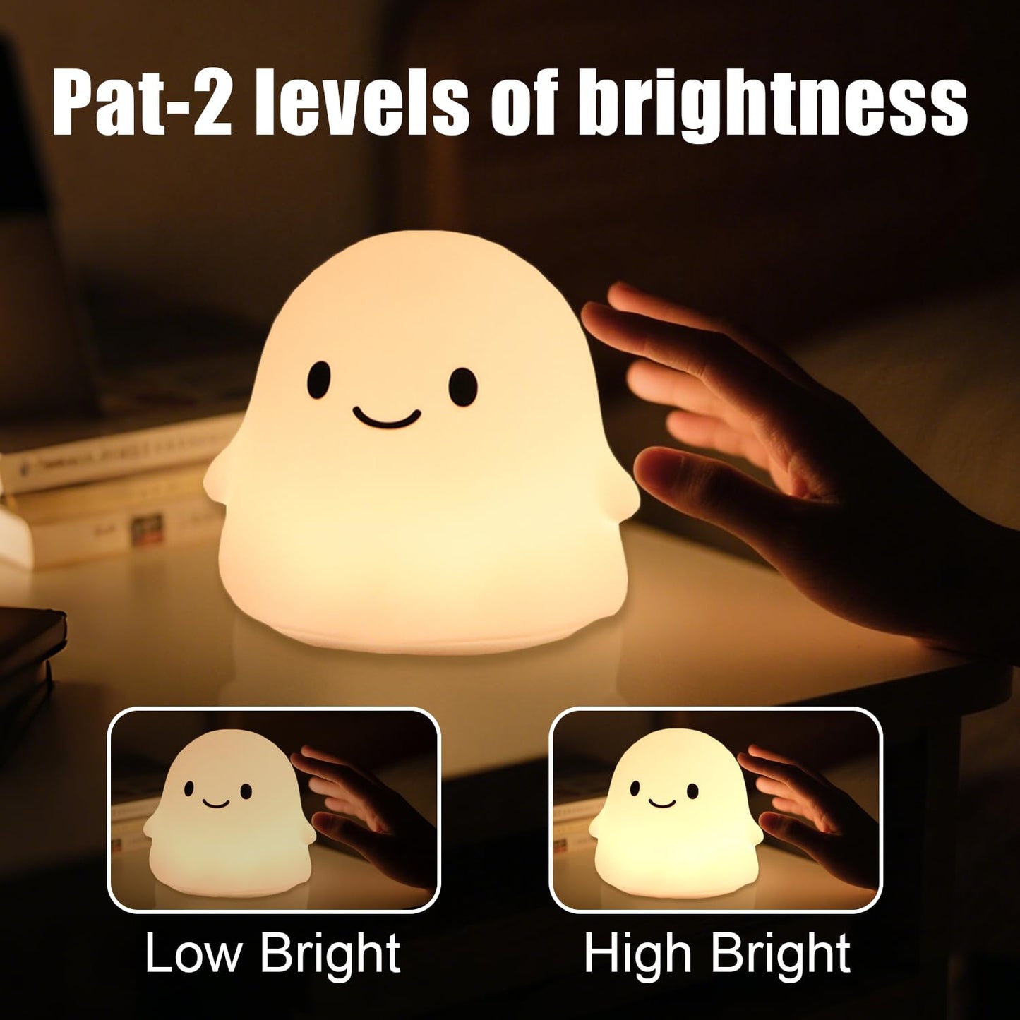 Rytinazzz Halloween Ghost Night Light  Kids Halloween Gifts - Cloud Nightlight  Halloween Decorations  Squishy Silicone  Dimmable  Rechargeable  30-Min Timer  Bedroom Nursery Bedside  Room Decor