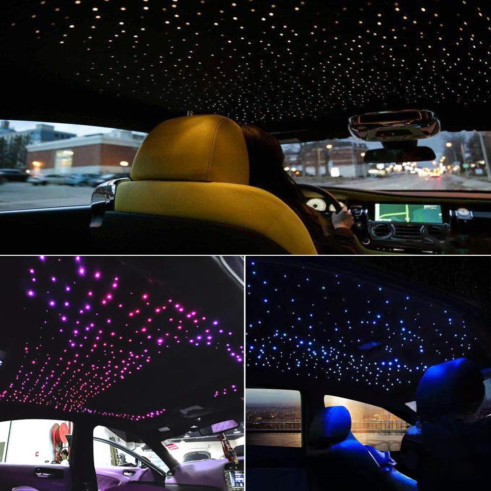 Akepo 10W Fiber Optic Lights Kit - Twinkle, App Control, Music Effect, 375Pcs 9.8Ft Rgbw, Multi-Color For Car & Home Use