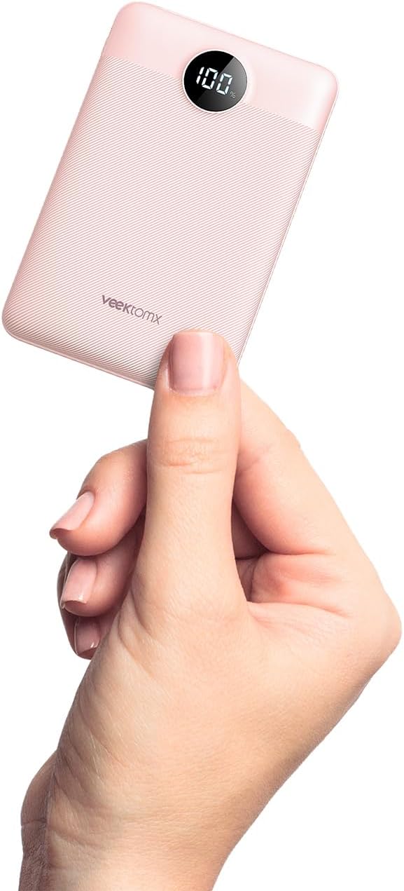 VEEKTOMX Mini Power Bank 10000mAh, 22.5W Fast Charging Small Portable Charger with PD 3.0 & QC 3.0, USB C Slim Lightweight iPhone Charger, Dual Output Compatible with iPhone Samsung, Travel Must Haves