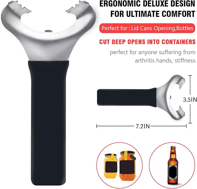 Jar & Bottle Opener for Seniors with Arthritis, 4 Pcs Jar Gripper Pads, No Lid Dents or Damage, Easy-Twist Lid Opener Tool for Weak Hands, Arthritic Hands