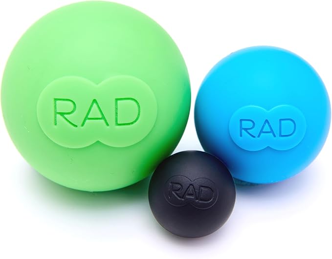 RAD Rounds – 3 Density Yoga Massage Ball Set for Deep Tissue Myofascial Release – Therapy Balls for Feet, Back, Neck, Jaw...