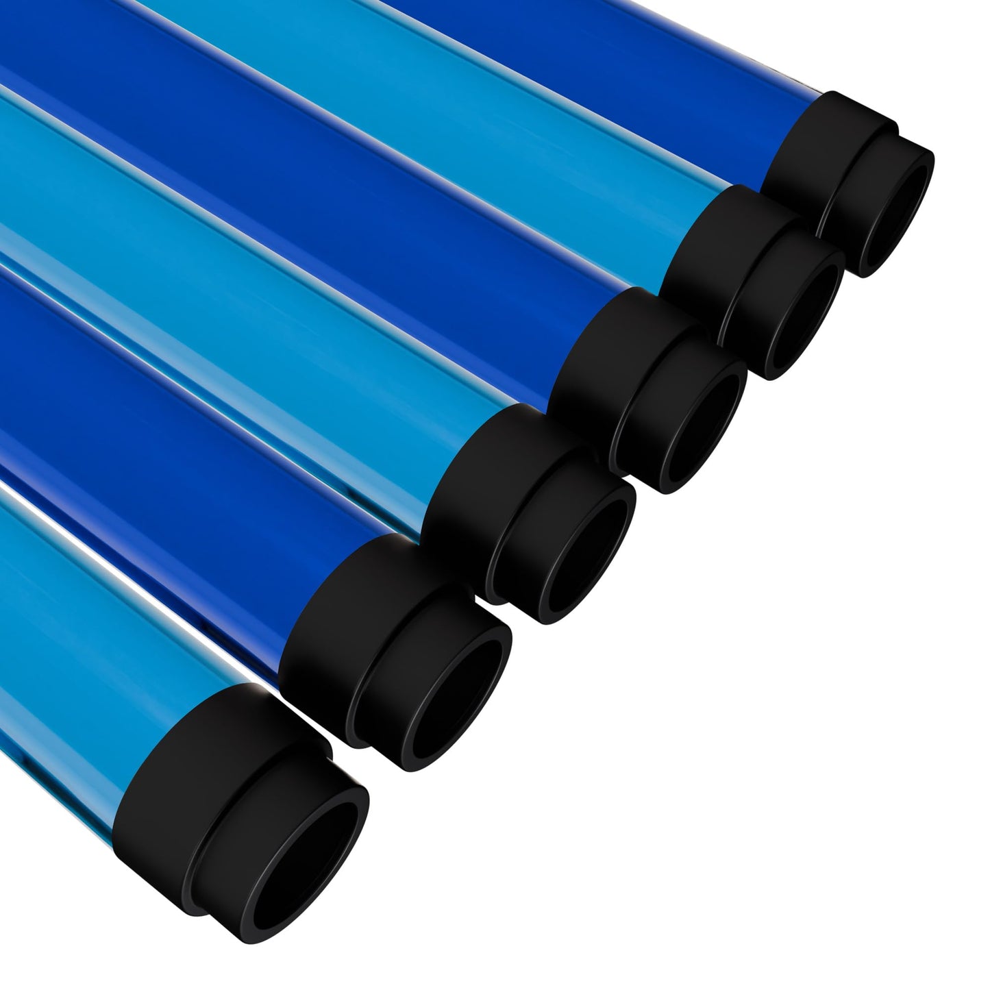 Kastlite T8 Led/Fluorescent Light Tube Guard With End Caps - 46-3/8 Lamp Diffuser Covers & Safety Sleeves  Ocean Color Protective Plastic Bulb Covering & Overhead Lighting Accessory  Pack Of 24