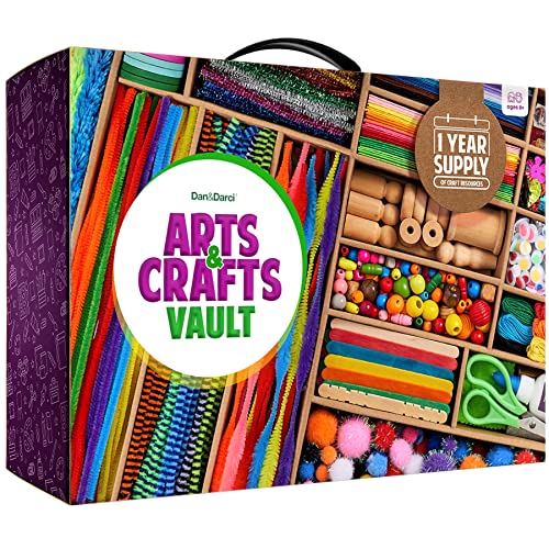 Dan&Darci Arts and Crafts Vault - Craft Supplies Kit in a Box - Christmas Gift for Kids Ages 4 5 6 7 8 9 10 11 & 12 Year O...