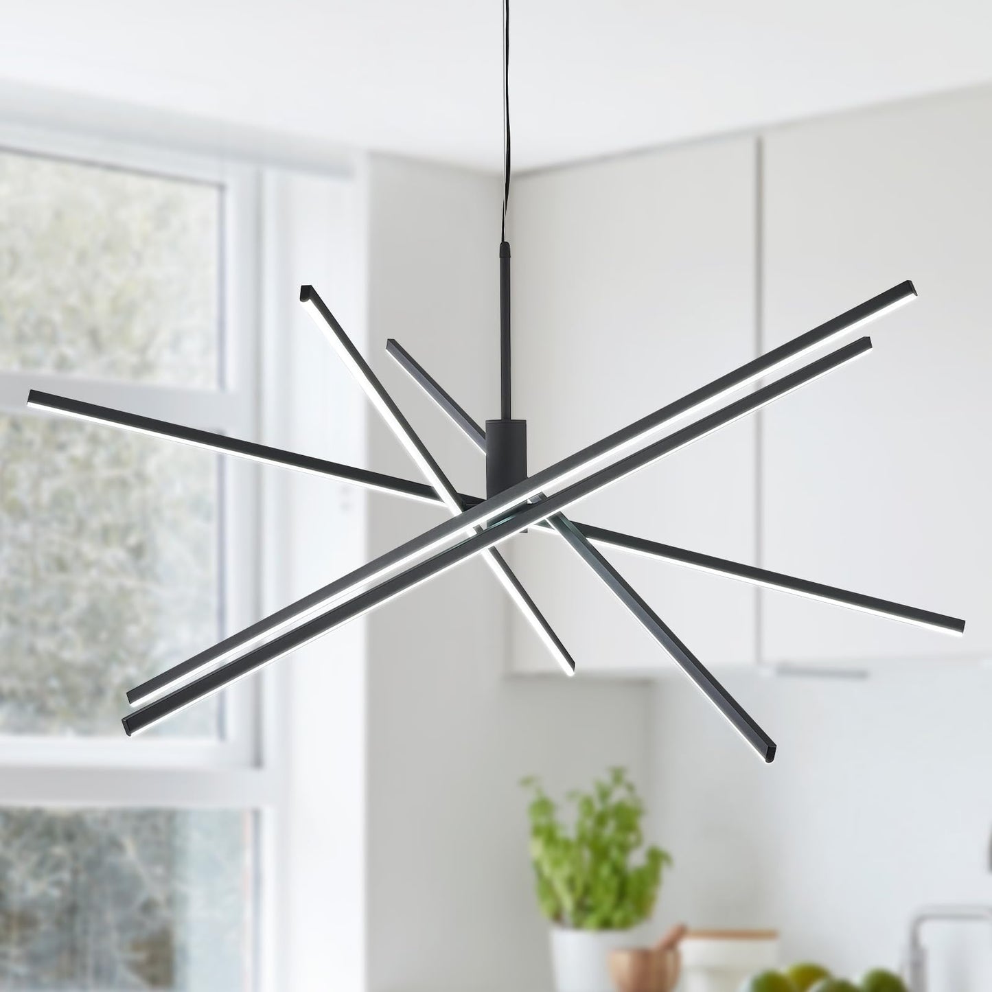 Airyphant Modern 47-Inch Big Chandelier For High Ceiling  Large Foyer Chandelier For Living Room Foyer Dining Room Ceiling Lighting Fixture For Staircase 85W