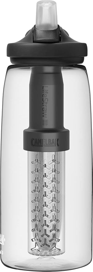 CamelBak eddy+ Water Filter Water Bottle by LifeStraw Integrated 2-Stage Filter Straw - For Hiking, Backpacking, Travel, and Emergency Preparedness