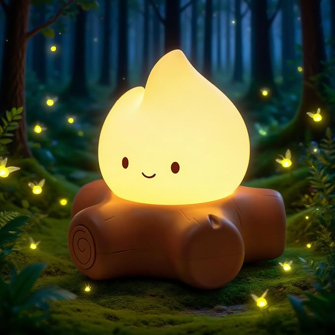 Fake Campfire Lamp, Ambient Lighting, Desk Accessories, Portable Rechargeable Night Light, Candlelight Mode Mood Lighting, Bedroom, Desktop, Camping Decor, Cute Gifts