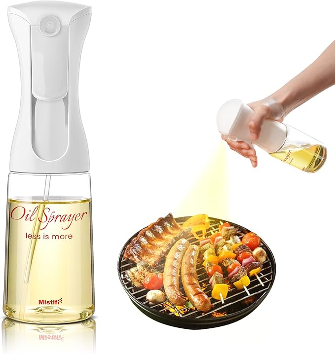 Mistifi Oliver Oil Sprayer for cooking, Spray bottle 6oz, Non-Aerosol Refillable Dispenser Oil Mister PS600