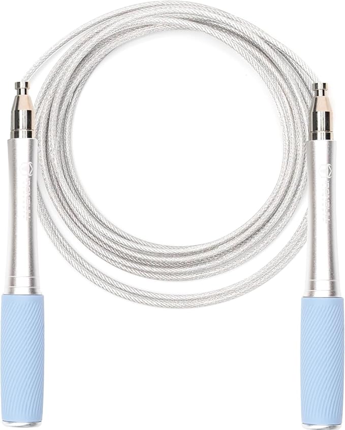 Jump Rope for Men & Women - Ultra-Fast, High Speed Jump Rope - Self-Locking Screw-Free Design with Aluminum Handles and Si...