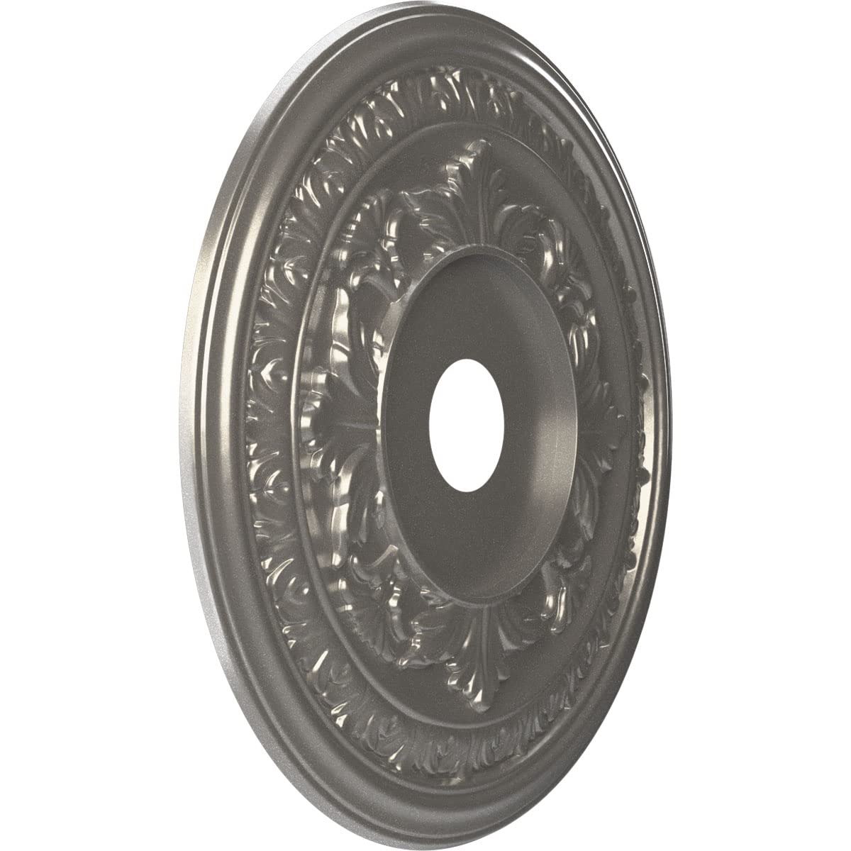 Ekena Millwork 22Od X 3 1/2Id X 1P Baltimore Thermoformed Pvc Ceiling Medallion (Fits Canopies Up To 7 3/4), Aged Dark Steel
