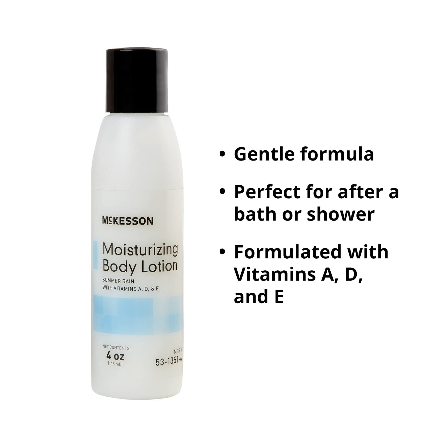 McKesson Moisturizing Body Lotion with Vitamins A, D, E, Summer Rain Scent, 4 oz, 48 Count