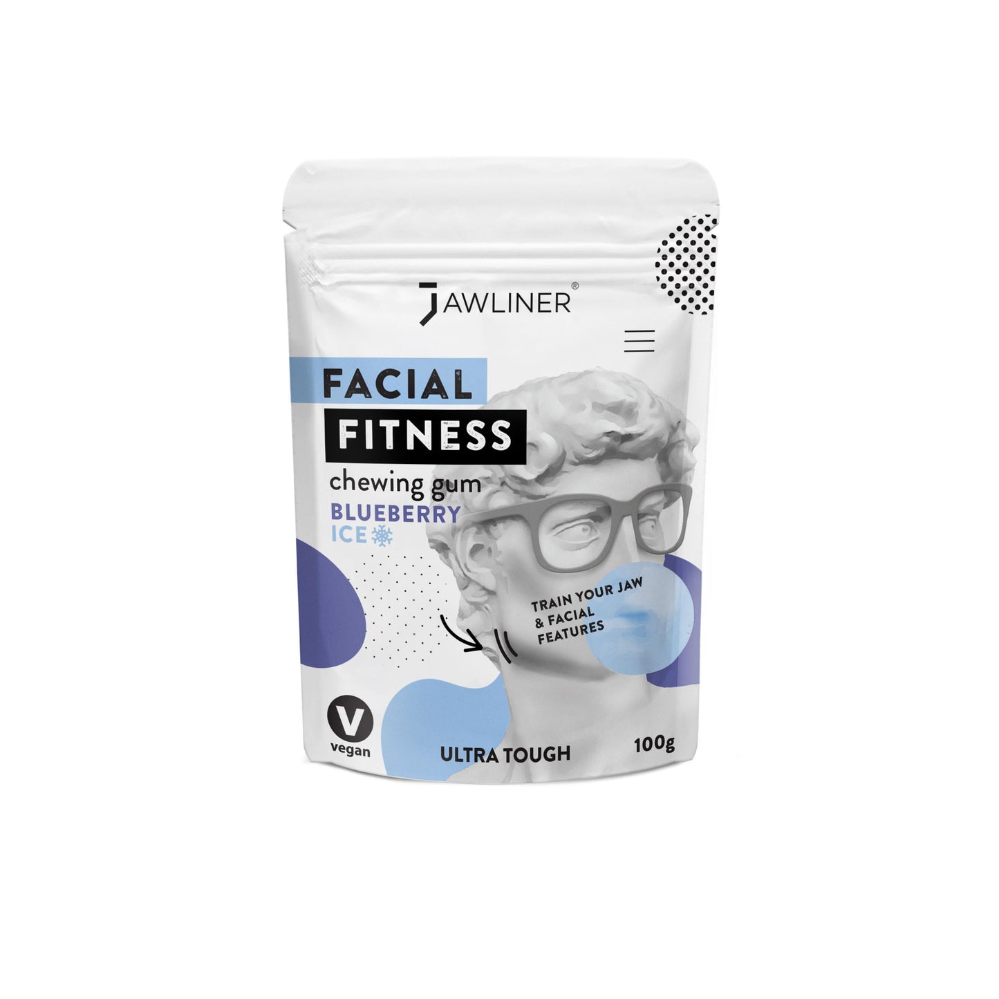 Jawliner Fitness Chewing Gum (2 Months Pack) Jawline Gum- Sugar Free Blueberry Gum- Jawline Exerciser For Mewing And Shapen The