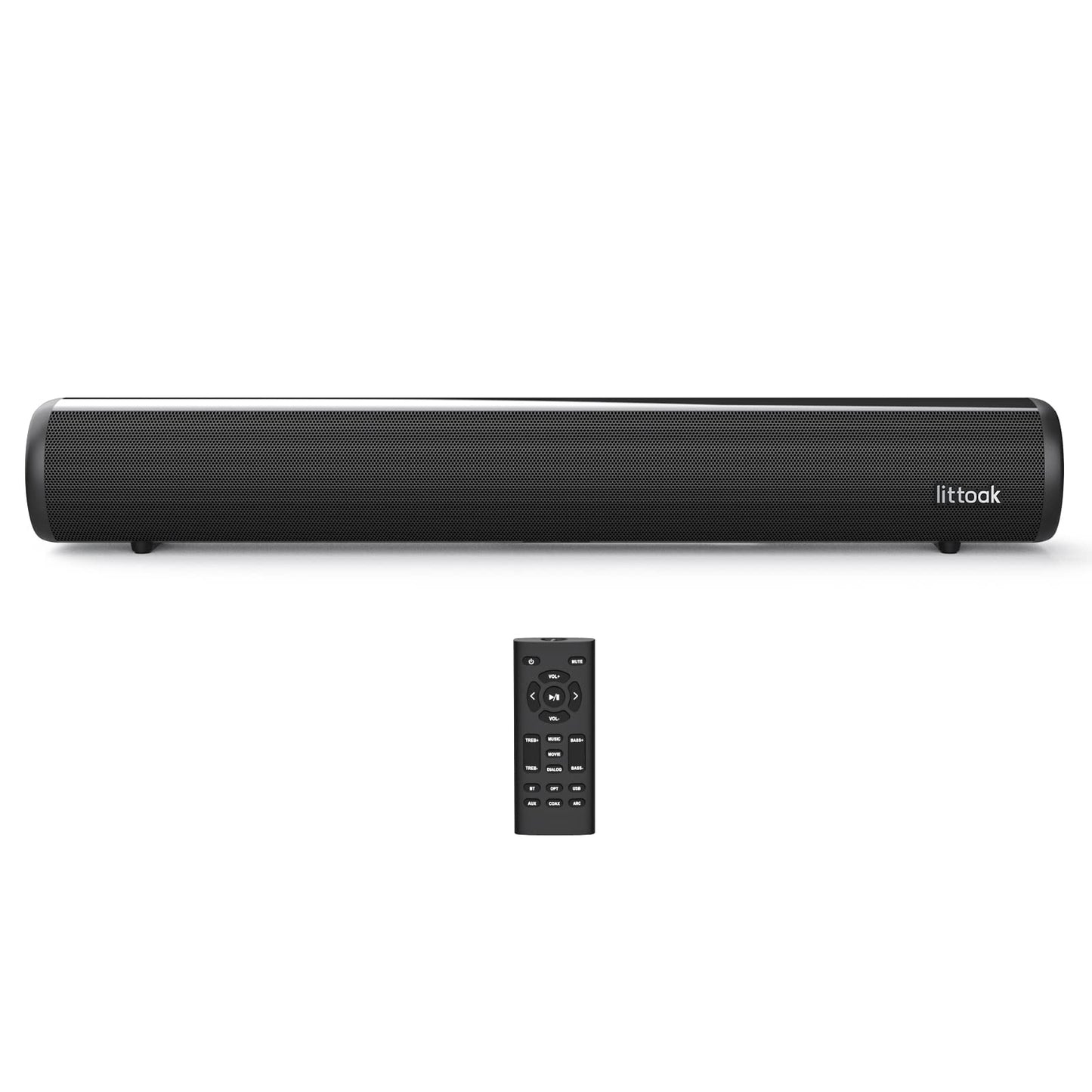 Littoak 2.1 Sound Bar With Subwoofer For Tv, Deep Bass Small Soundbar Tv Speaker Home Theater Surround Sound System, Hdmi/Blueto
