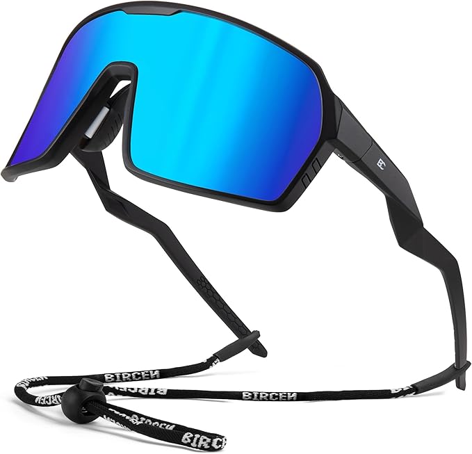 BIRCEN Polarized Baseball Sunglasses for Sports: TR90 Lightweight Running Sunglasses Cycling Glasses for Outdoor Runners MTB