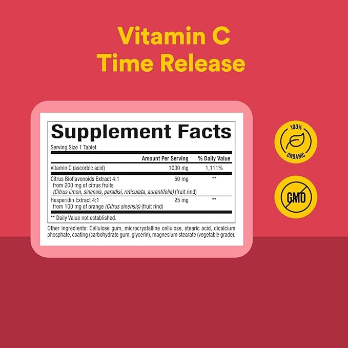 Natural Factors Vitamin C 1000 mg Time Release, Antioxidant Support for Immune and Bone Health, 180 Tablets