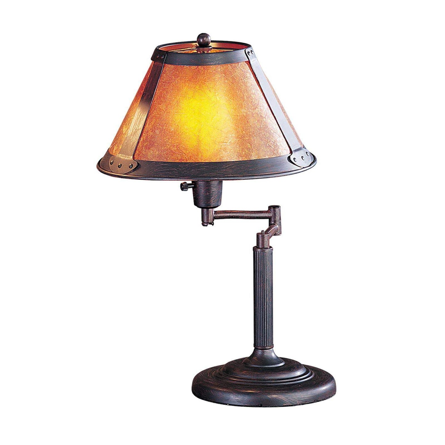 Homeroots Metal Table Lamp - 18 In. Empire Shade, Rust & Amber, Model 524678