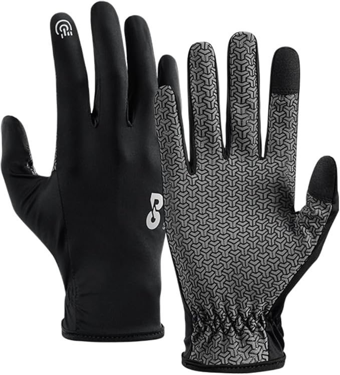 SUJAYU Full Finger Thin Hiking Gloves Women Men, Light Touchscreen UV Gloves for Hiking Running Workout Driving Women Men