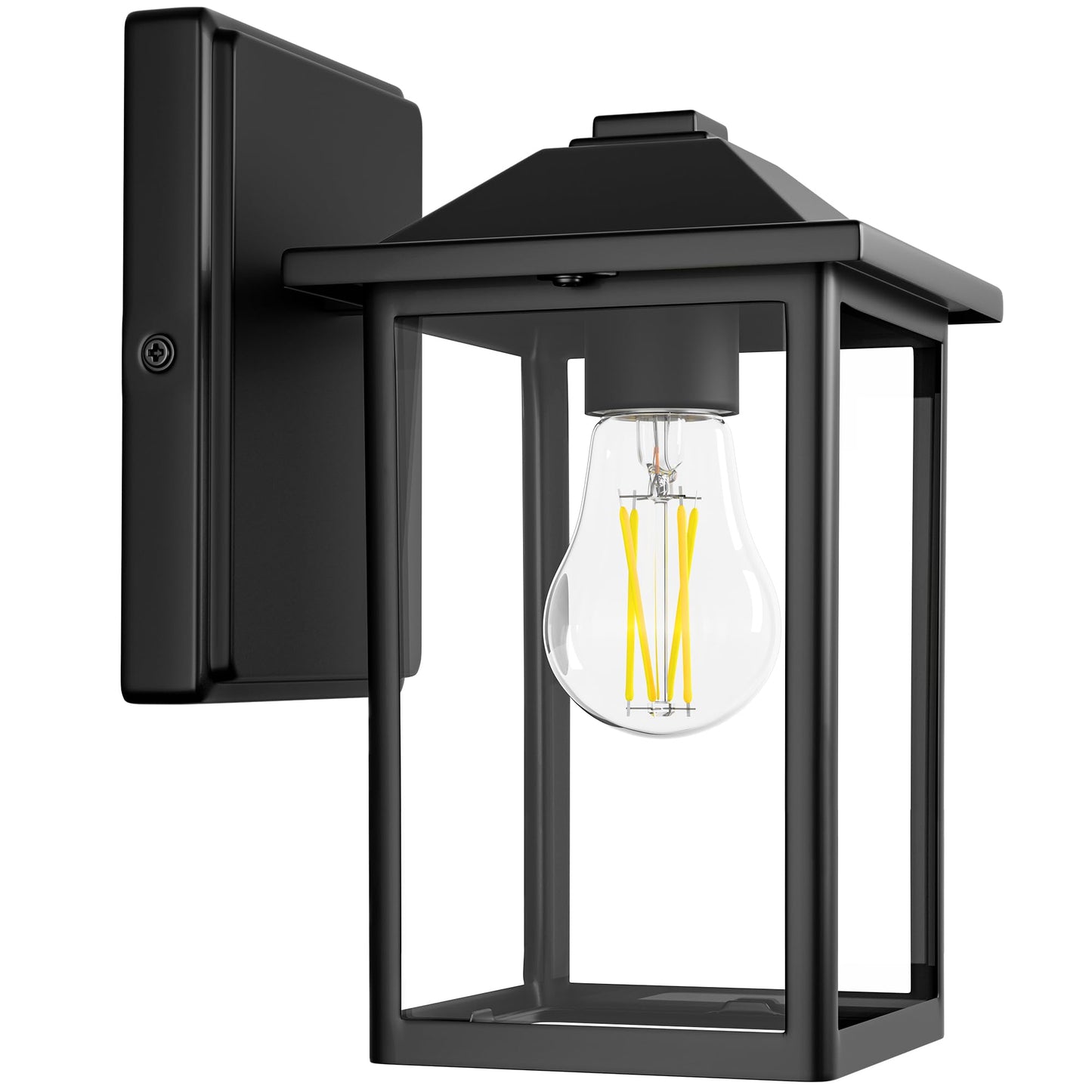Matameye Outdoor Wall Lantern  Exterior Waterproof Wall Sconce Lighting Fixture  Black Front Door Light With Glass  Anti-Rust Porch Lamp