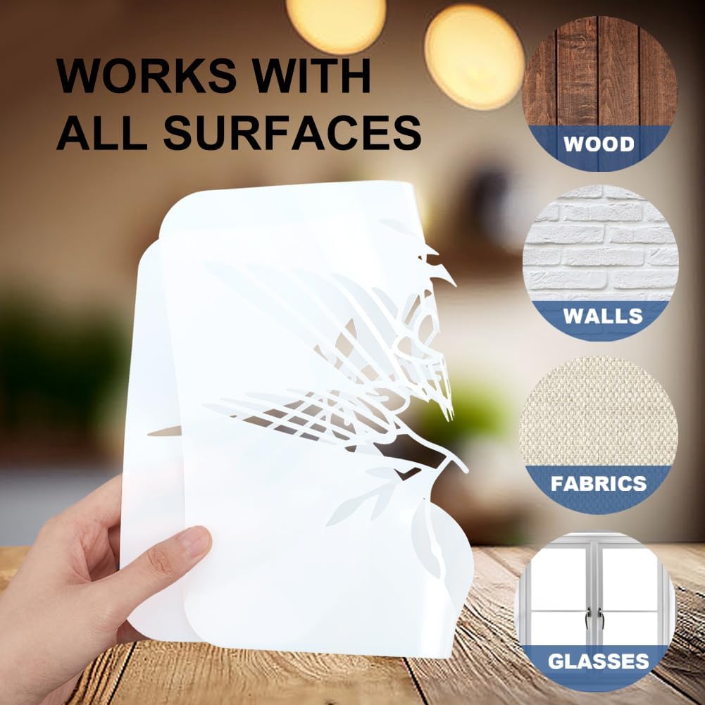 MAYJOYDIY 10 Pcs Rugby Players Stencil Reusable American Football Stencils for Painting 5.9x5.9 Inches Sports Ball Drawing Templates with Paint Brush for Shirt Wood Wall Cards Home Decoration