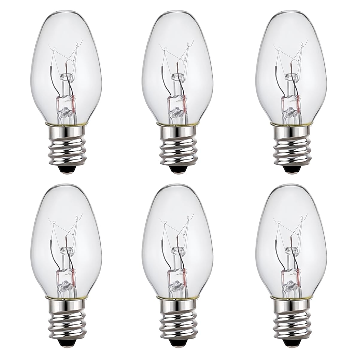 ZwwYvv Night Light Bulbs,E12 Candelabra Base,4 Watt/C7/120V Decorative Bulb,Warm White,6 Pack