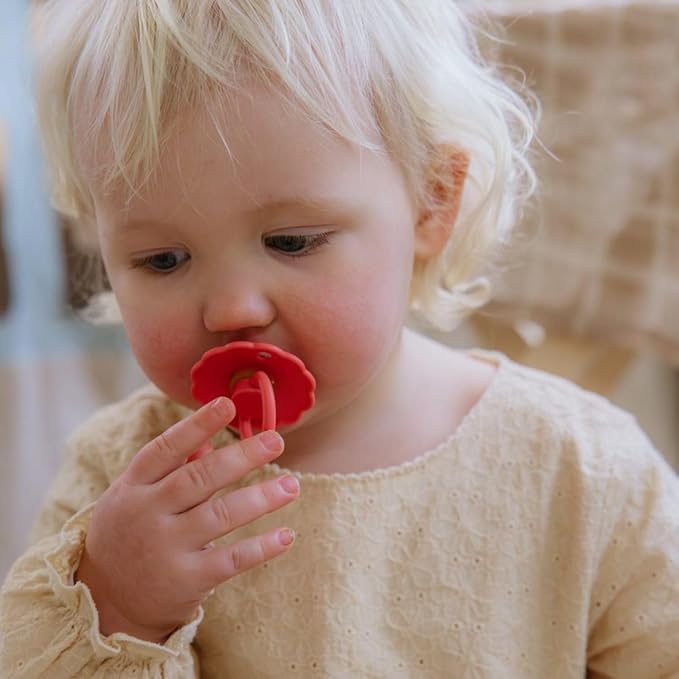 FRIGG SilkySoft Silicone Baby Pacifier 4-Pack Rosy Romance | Made in Denmark | BPA-Free (0-6 Months)