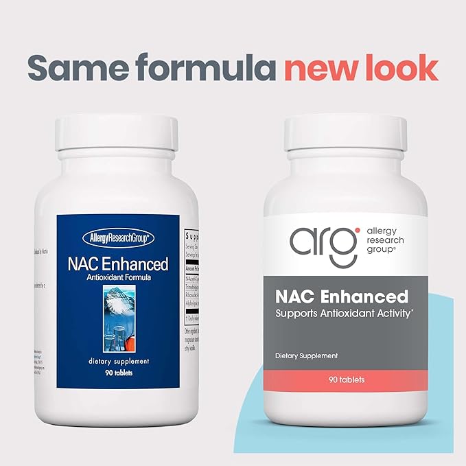 Allergy Research Group NAC Enhanced Supplement - N-Acetyl-L-Cysteine, Glutathione Precursor, Supports Immune Function, Mucus Clearance - 90 Count