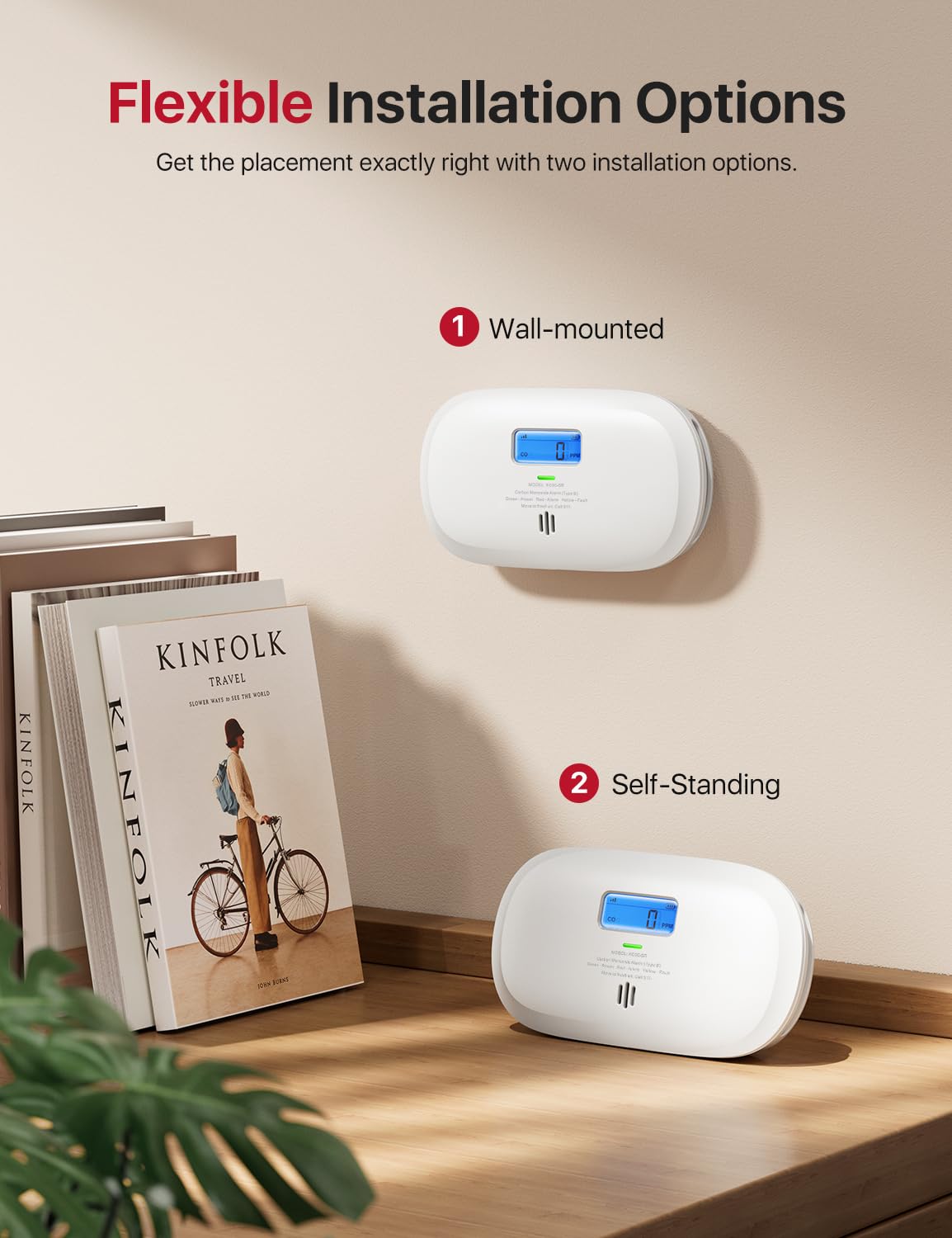 X-Sense Smart Carbon Monoxide Detector XC0C-iR, Silence via App, CO Alarm with LCD Digital Display, Carbon Monoxide Alarm with Replaceable Battery, 1-Pack