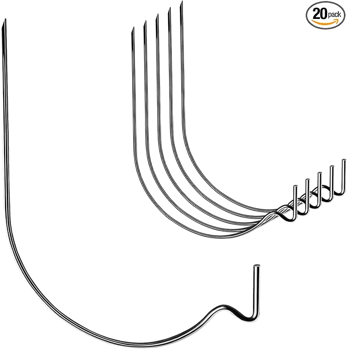 20pcs Black Super Hook Picture Hangers and Office Pack, Drywall Hooks for Hanging Pictures, Wall Hooks, Picture Hangers, Picture Hanging Kit，Hang Art, Clock, Shelves, Mirrors