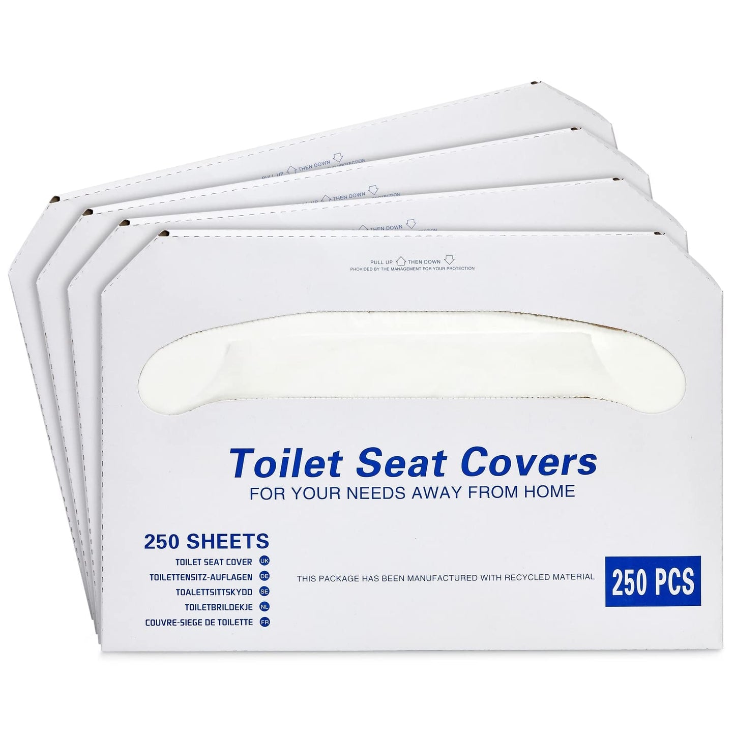 Juvale Toilet Seat Covers - 14 x 16 in, White, 1000 Pcs, 4 Packs of 250 - Disposable Flushable Paper Toilet Liners & Seat Covers for Bathroom & Travel