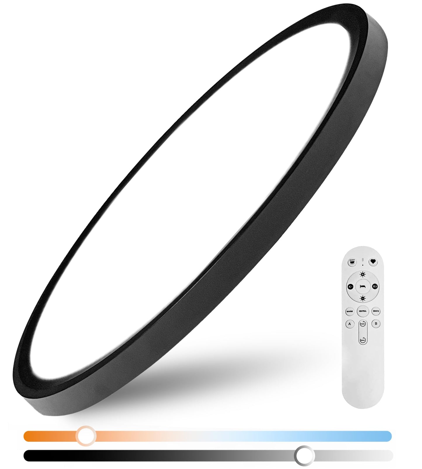 YELIOLED 20 Inch LED Flush Mount Ceiling Light, 42W 4200LM Dimmable, Color Temp 2700K-6500K, Remote Control, Black