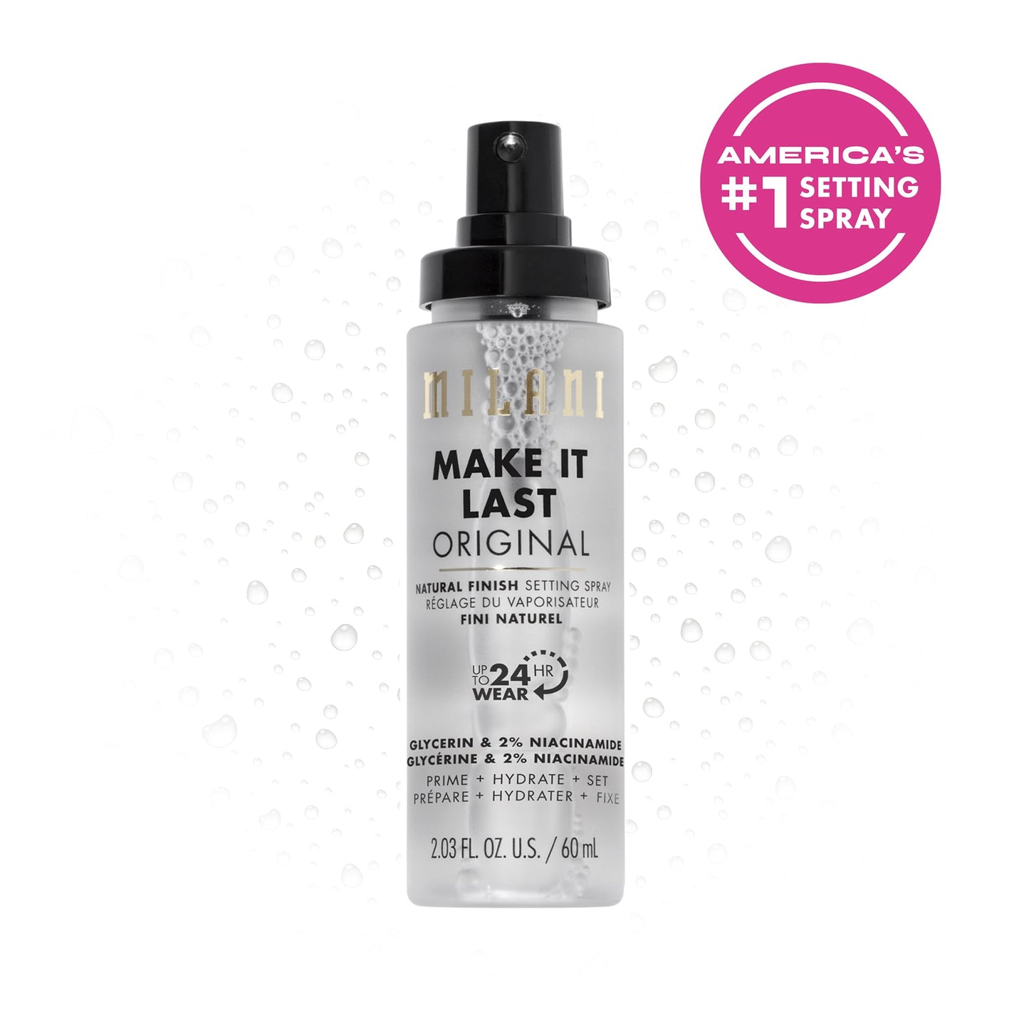 Milani Make It Last Original Setting Spray - 3-in-1 Primer & Finishing Spray, 2.03 Fl Oz, Natural Finish