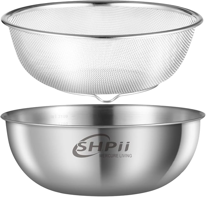 Thickened Stainless Steel Drainage Basket Set Kitchen Multifunctional Rustproof Strainer Durable Oil Drainage Dishwashing Basket(7.87inch)