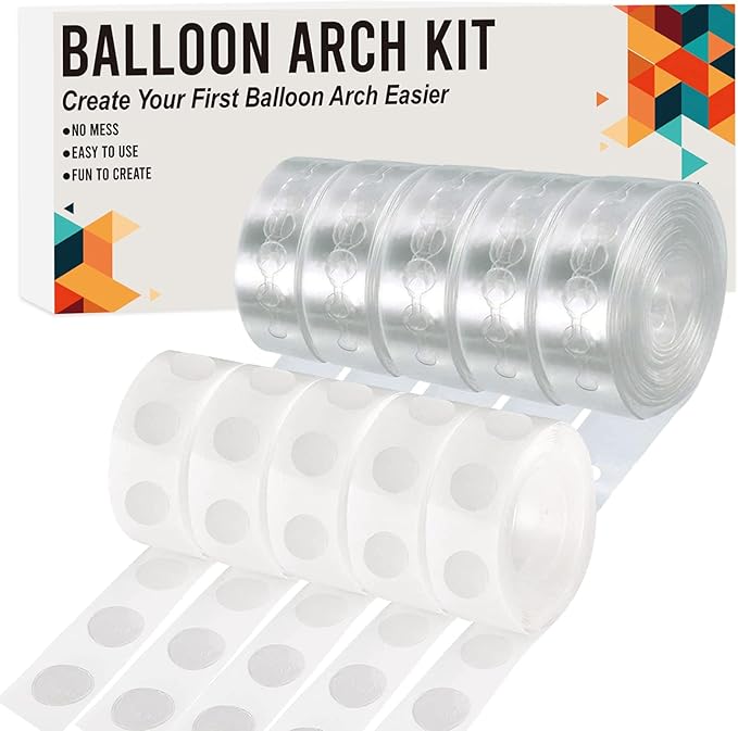 Balloon Arch Kit, 82ft Easy DIY Balloon Decorating Garland Strip and 500Pcs Glue Point Dots Tape for Balloon Arch, Decorat...