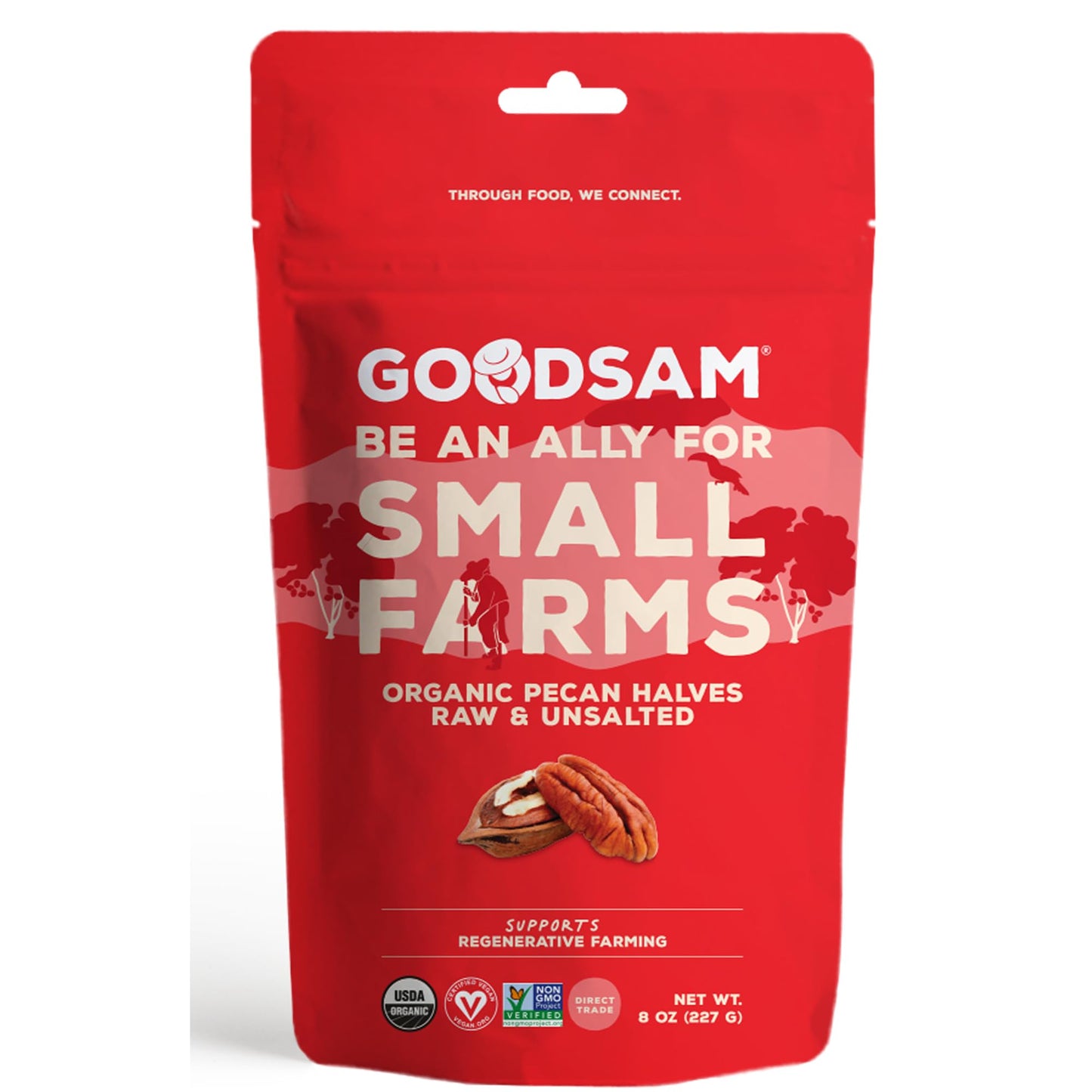 GoodSAM Organic Raw Pecan Halves 8 oz Each, Gluten-Free, Sourced from Mexico, Regenerative Farming, Ideal for Vegan and Keto Die