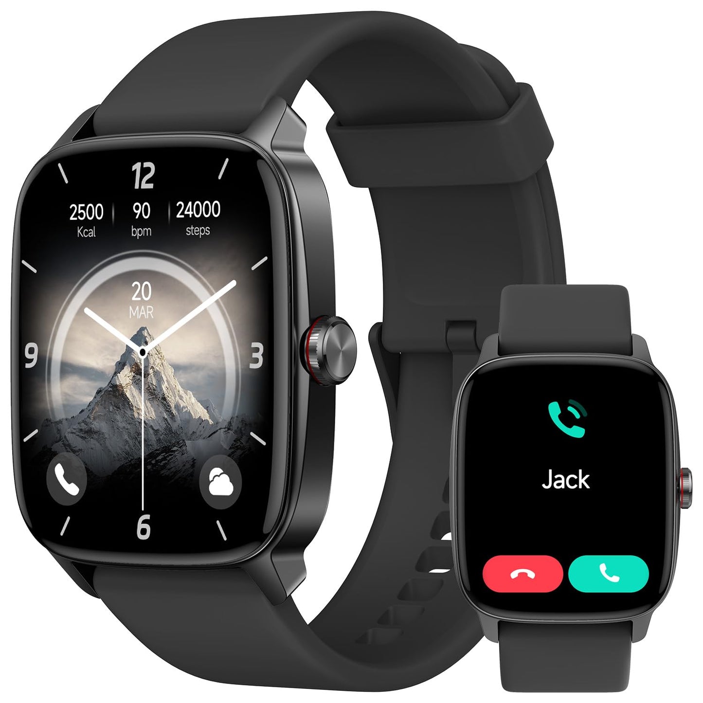 YMZ Smart Watch for Men Women, IP68 Waterproof, Bluetooth Calling, Fitness Tracker, Sleep Monitoring, 1.85'' DIY Dial, AI Built-in, 7 Days Battery, Compatible with Android & iOS