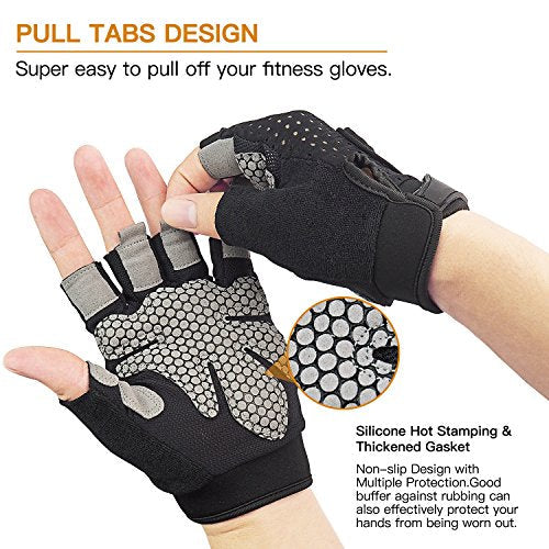 Hopedas Workout Gloves Weight Lifting Gloves Palm Support Protection for Men Women, Exercise Gloves Sports for Training, F...