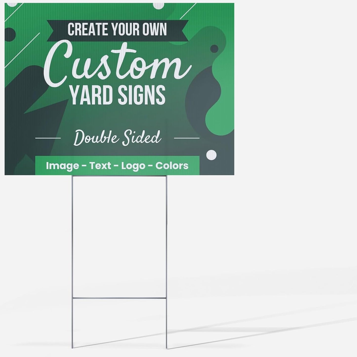 100 pack 24x18" Double Sided Customizable Outdoor Yard Sign made from Corrugated Plastic with Metal "H" Stake, Easy to Design, Sign for Business, Garage or Yard Sale, Home, Office, (24" x 18" - Qty 100)