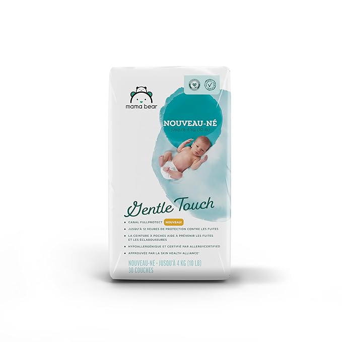 Amazon Brand - Mama Bear Gentle Touch Diapers, Size Newborn, 30 Count