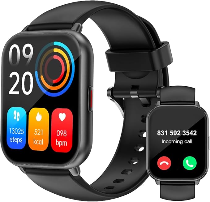RUIMEN Smart Watches for Men Women (Answer/Make Calls, 2 Bands Included), 1.8" Smartwatch for iOS/Android Phones, Fitness ...