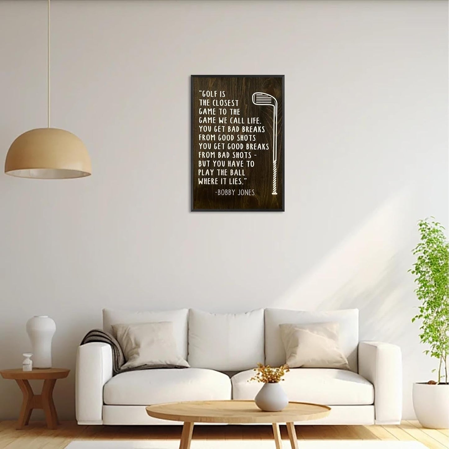 Golf Inspirational Quote Poster Classic Positive Quotes Pictures Wall Art Funny Life Lessons Saying Themed Prints Painting For Living Room Bedroom Office Wall Decor 24x36in Framed