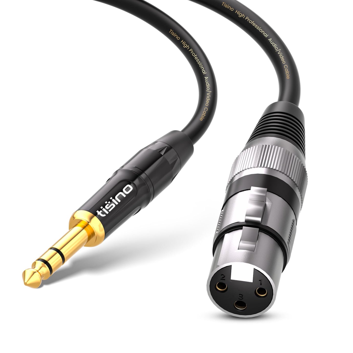 Tisino Female XLR to 1/4 TRS Microphone Cable, 6.35mm Stereo Jack to 3-pin XLR Female Balanced Interconnect Micphone Cable -10
