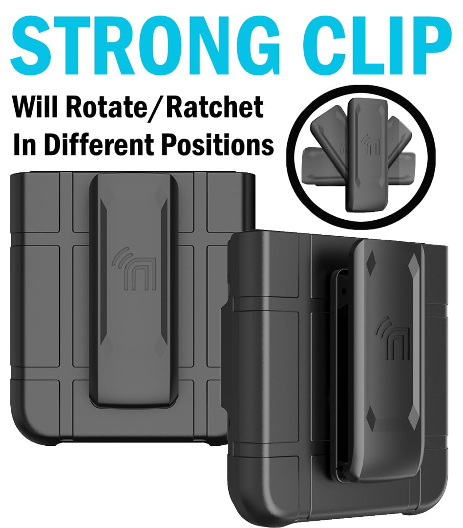 Case With Clip For Motorola Razr+ 2024/2025, Nakedcellphone Textured Slim Hard Cover And [Rotating/Ratchet] Belt Hip Holster Hol
