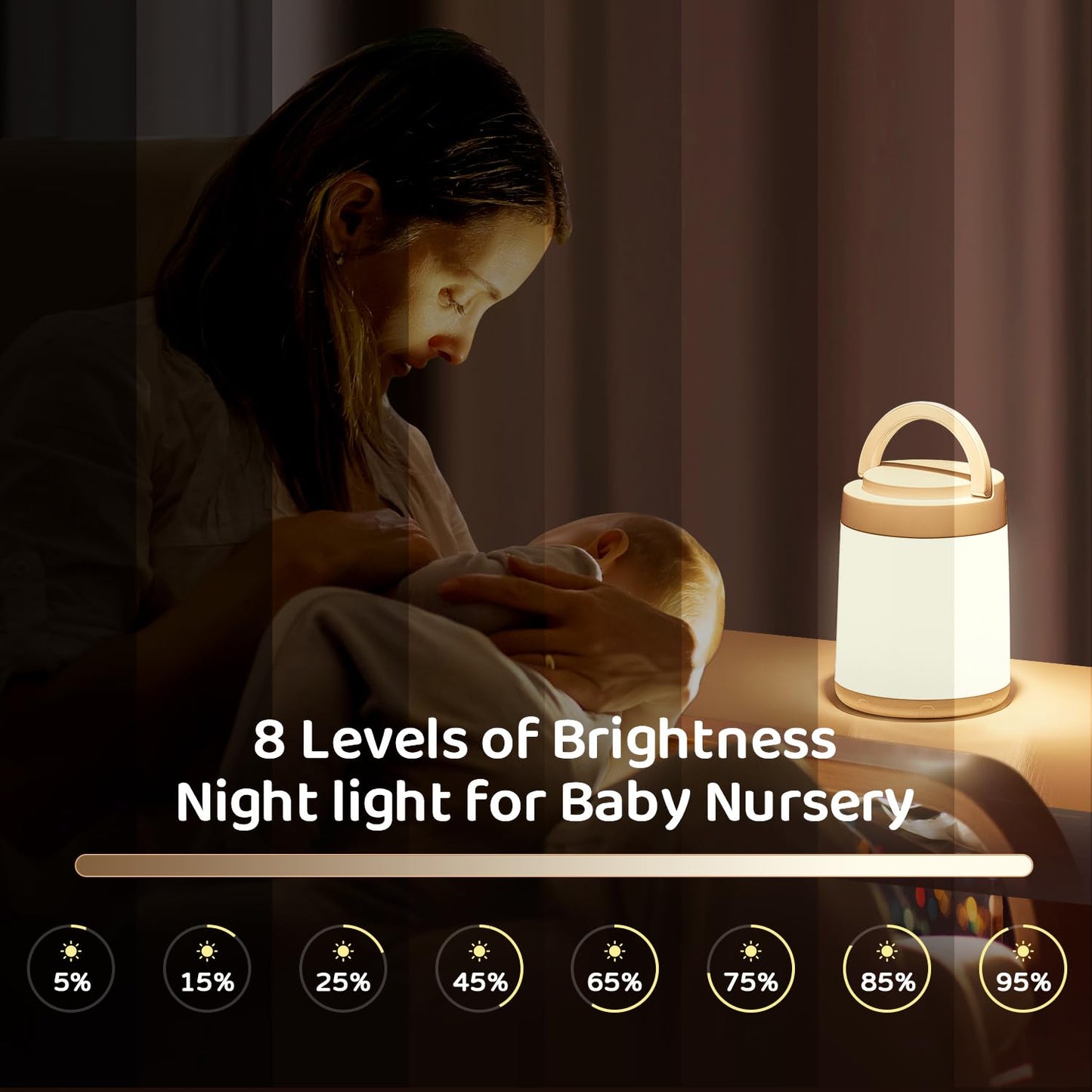 One Fire Kids Night Light, Dimmable 10 Colors, Rechargeable Portable Lamp, Remote+Timer, Small Touch Lamp, Baby Night Light