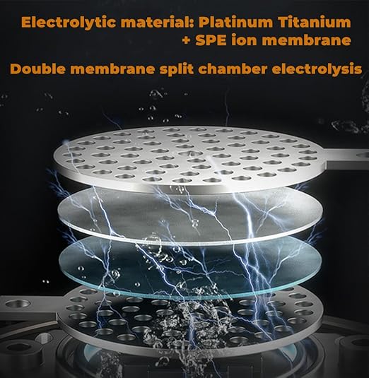 Hydrogen Water Bottle, 9000+ PPB Hydrogen Water, Food Grade Rechargeable Machine, Suitable for All Water, with Exhaust Hole, 3 Minutes and 18 Minutes Dual Mode (Single Bottle Gold)