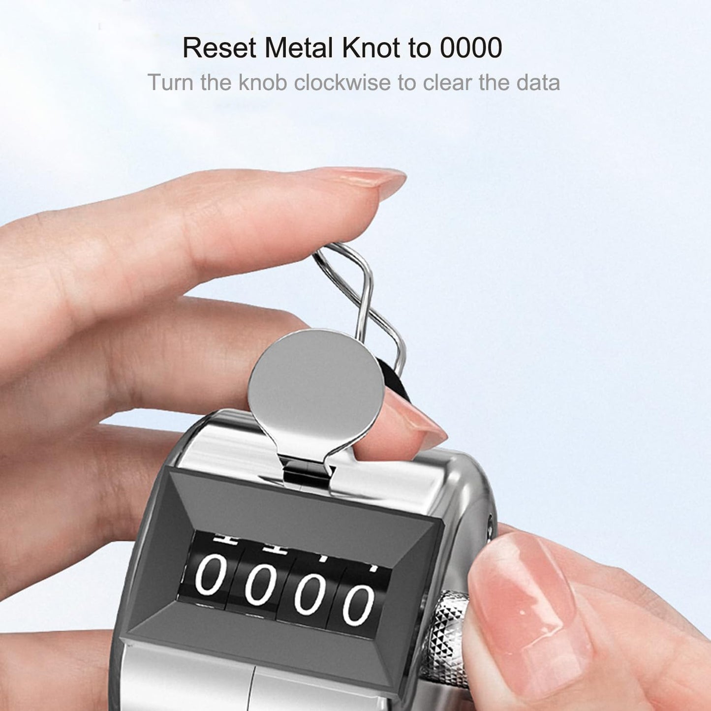 Metal Tally Counter Clicker Counter Handheld Pitch Counter, Manual Mechanical 4-Digit Number Click Counter, One Hand Counter Clicker Digital Counting for Coaching Knitting People Lap Fishing Golf&Row