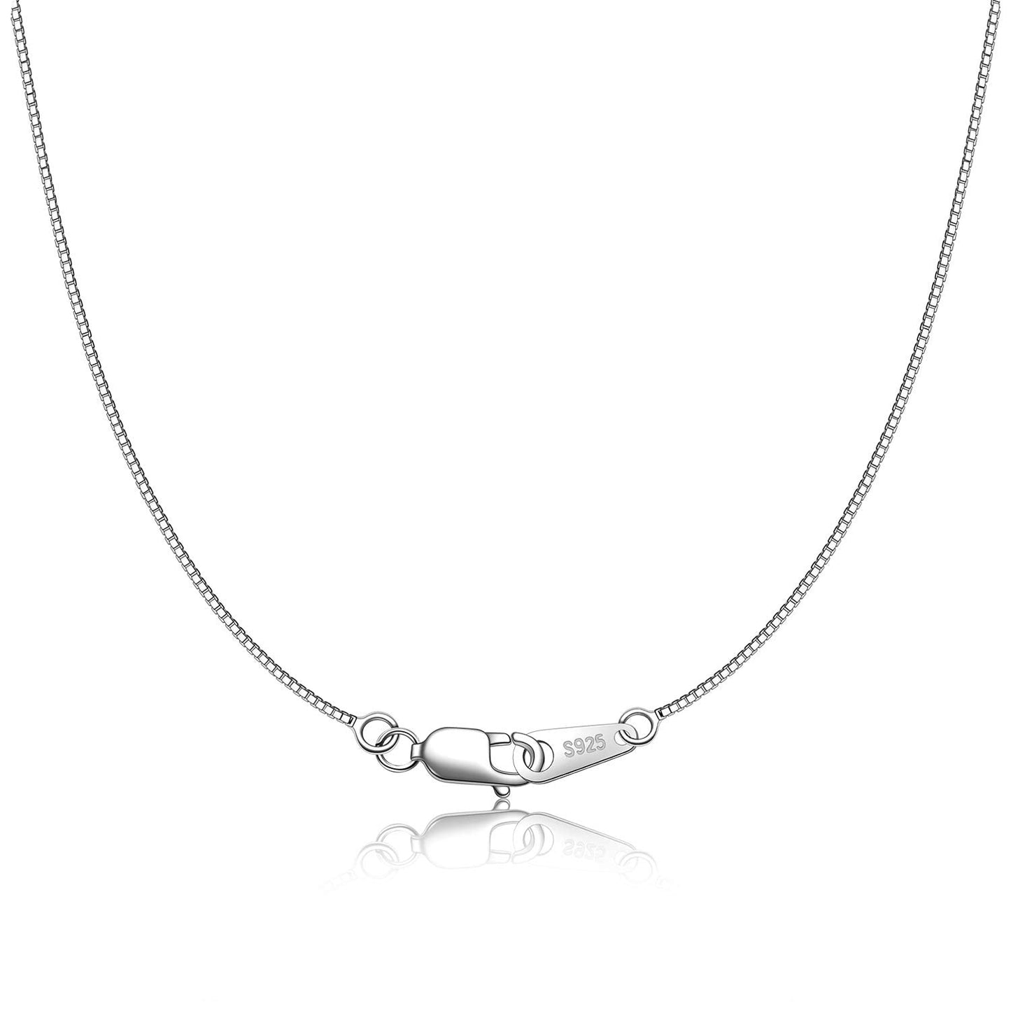 CIELTEAR 925 Sterling Silver Chain Necklace for Women 0.8mm Box Chain, Italian Necklace Chain, Super Strong & Thin & Long 30 Inc