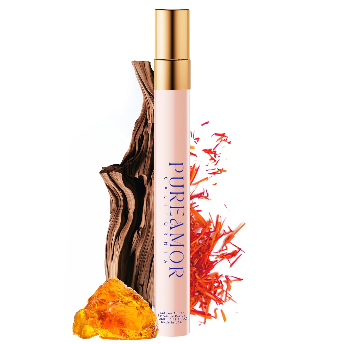 PUREAMOR Pheromones Perfumes for Women, Saffron Amber Perfume, Long Lasting Eau De Parfum, Advanced Fragrance Perfume for Women, 0.41 fl. Travel Perfumes Spray
